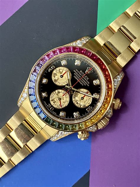 yellow gold Rolex daytona rainbow